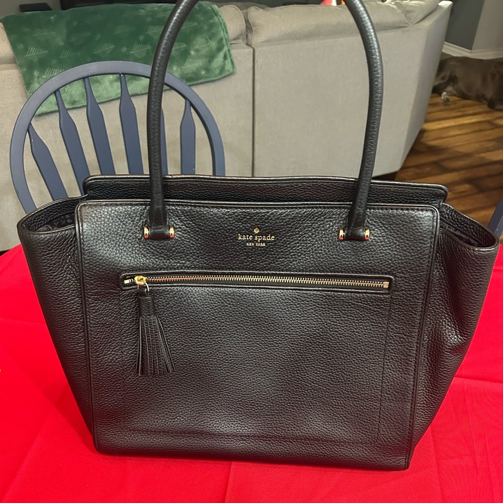 Kate Spade Black Pebbled Leather Tote